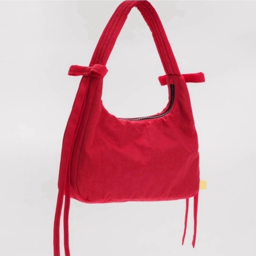 Baggu x Sandy Liang Candy Apple Red Shoulder Bag with Red Bows